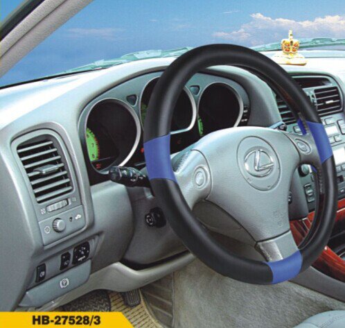 Imagen de CUBRE VOLANTE COLOR NEGRO CON 3 BANDAS AZULES