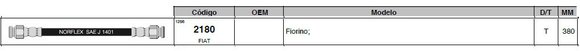 Imagen de FLEXIBLE FRENO TRAS FIAT FIORINO 380MM