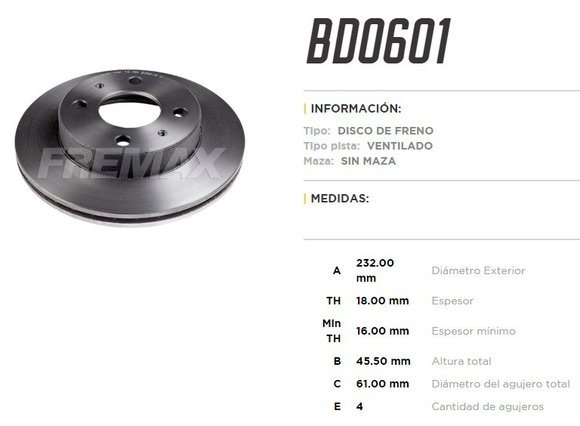 Imagen de DISCO FRENO DEL VENT NISSAN SENTRA B14 95. . . 200SX 95-99