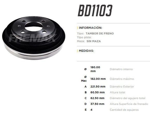 Imagen de CAMPANA FRENO TRAS VENT HYUNDAI ATOS 1.0 98-09