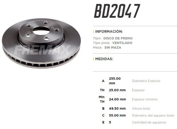 Imagen de DISCO FRNO DEL VENT TOYOTA CORONA 92. . .