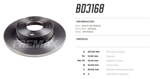 Imagen de DISCO FRENO DEL CHANA PICK-UP 1020/1021/6391/6363 2007. . .