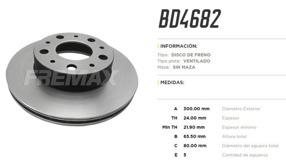 Imagen de DISCO DE FRENO FIAT DUCATO/PEUGEOT BOXER/CT JUMPER 1994-