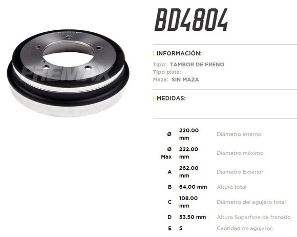 Imagen de CAMPANA FR TRAS GM TRACKER 2.0T 4X4 99> SZ VITARA 1.6/2.0I