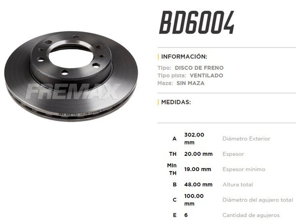 Imagen de DISCO FRENO DEL VENT TOYOTA HILUX/LAND CRUISER 4.0TD 87-90