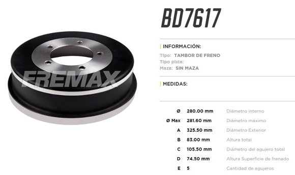 Imagen de CAMPANA DE FRENO FORD F100/F1000