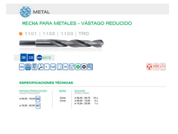Imagen de MECHA DIN 338N VR 1/2 DIAM 16.50 MM PARA TALADRO