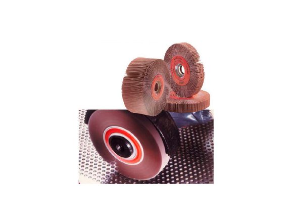 Imagen de RUEDA FLAP CON BRIDA METALICA 152X25X25MM GRANO 150