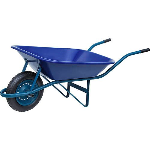 Imagen de CARRETILLA PLASTICO 120KG 60LT AZUL RUEDA C/CAMARA 3,25X8"