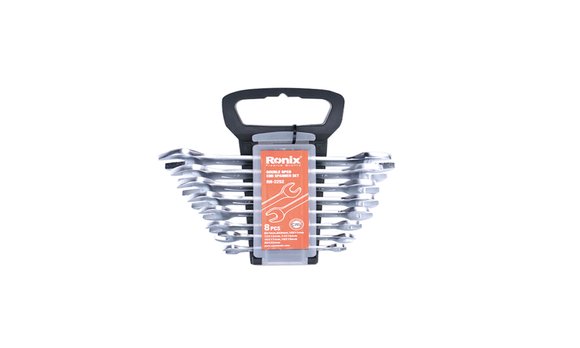 Imagen de JUEGO LLAVES DOBLES ABIERTAS RONIX 8 PIEZAS SOPORTE PLASTICO