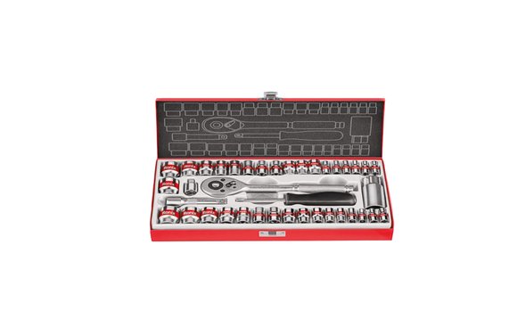 Imagen de VALIJA 40 PIEZAS CON CRIQUET DE 3/8 Y 1/4 RONIX