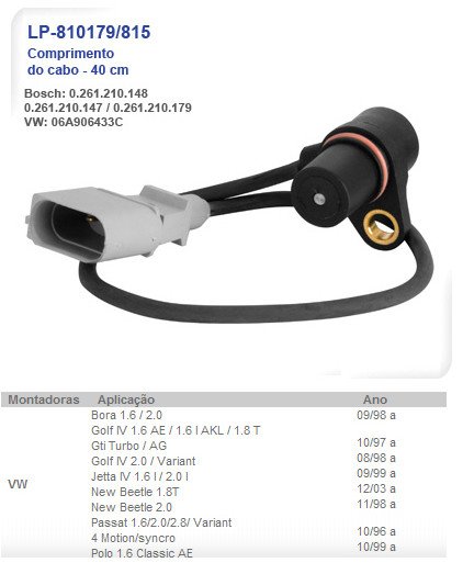Imagen de SENSOR DE ROTACION VW BORA 1.6/2.0/GOLF 4 1.6/1.8/2.0/POLO