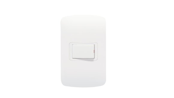 Imagen de CONJUNTO PLAQUETA + INTERRUPTOR UNIPOLAR BLANCO