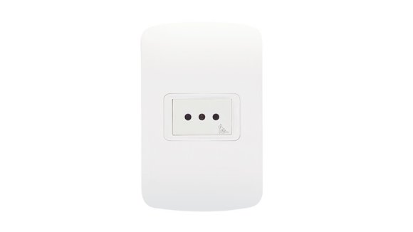 Imagen de CONJUNTO PLAQUETA/TOMA 3 EN LINEA C/SEG BLANCO