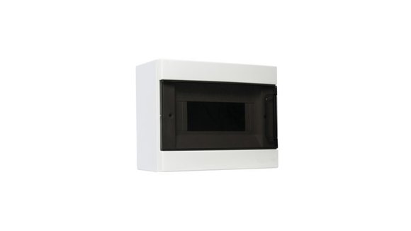 Imagen de TABLERO EXTERIOR 8 MODULOS BASE BLANCA Y TAPA TRANSP.HUMO