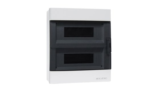 Imagen de TABLERO EXTERIOR 24 MODULOS BASE BLANCA Y TAPA TRANSP.HUMO