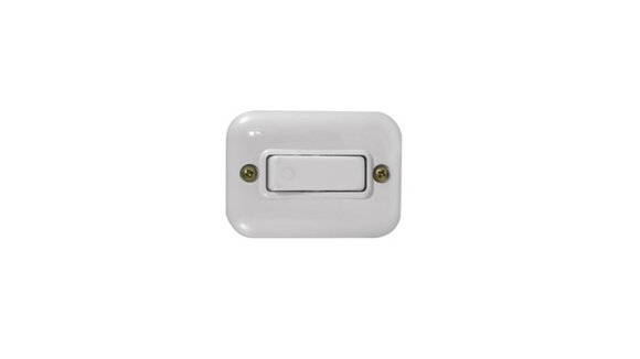 Imagen de INTERRUPTOR EXTERIOR BLANCO UNIPOLAR ON/OFF 10AMP