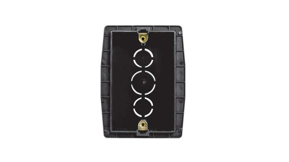 Imagen de CAJA EMBUTIR LLANA NEGRA 3 MODULOS CON GRAMPA METALICA