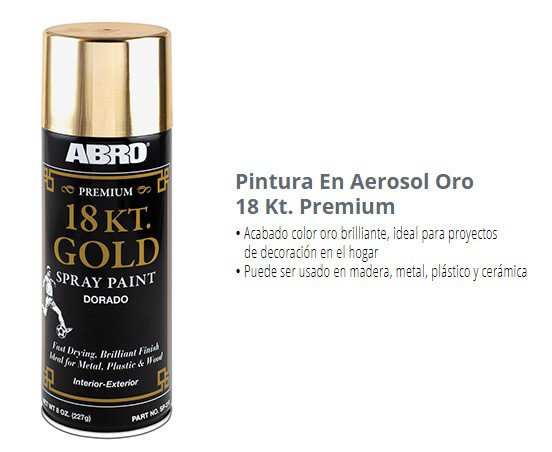 Imagen de PINTURA AEROSOL SPRAY ORO 18 KILATES 226GRS