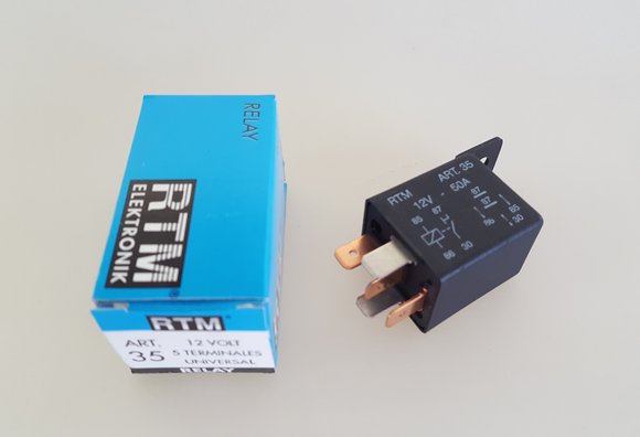 Imagen de MINIRELAY/RELE 12V 5 TERMINALES CON SOPORTE