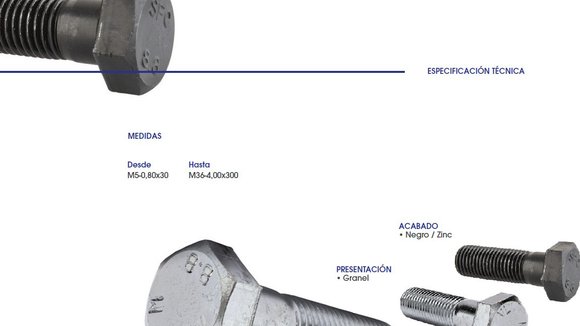 Imagen de TORNILLO HEX. 8.8 R/P M5X0,8X35 NEGRO