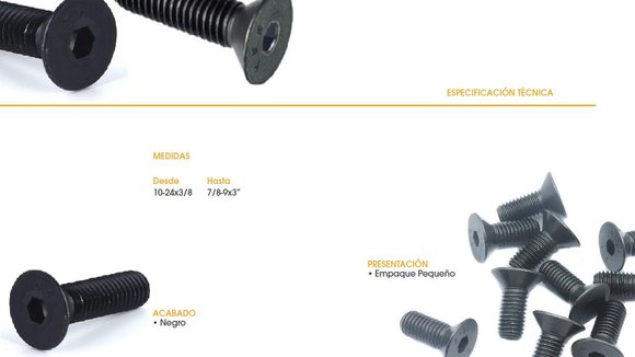 Imagen de TORNILLO ALLEN CABEZA FREZADA 10X1 NEGRO (4,8MM)