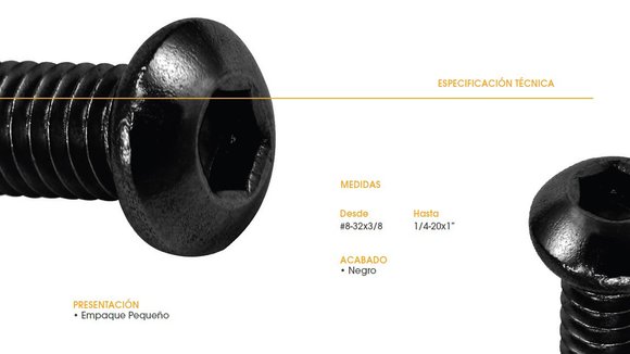 Imagen de TORNILLO ALLEN CABEZA BOTON 10X5/8 NEGRO