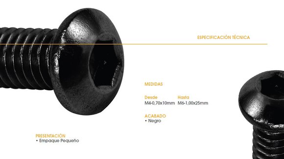 Imagen de TORNILLO ALLEN CABEZA BOTON M5X0,8X10 NEGRO