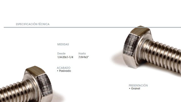 Imagen de TORNILLO HEX R/E INOX 304 5/16X2 PASIVADO