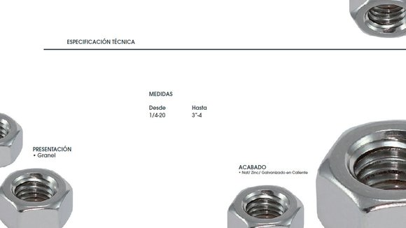 Imagen de TUERCA HEX G2 UNC 5/16 ZINCADO