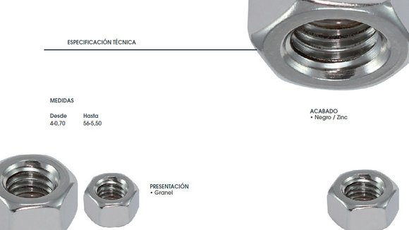 Imagen de TUERCA HEX CLASE 8 DIN 934 M16X2 ZINCADO