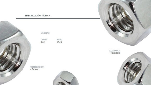 Imagen de TUERCA HEX INOX 304 1/4 PASIVADO