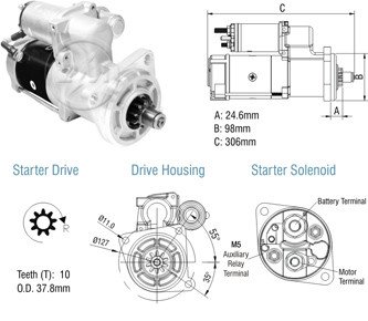 Imagen de MOTOR ARRANQUE VW 8150/9150/13180/ C/DELCO 29MT 12V 10D