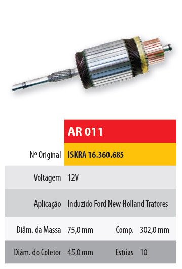 Imagen de INDUCIDO 12V ISKRA TRACTORES NEW HOLLAND