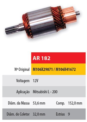 Imagen de INDUCIDO 12V MITSUBISHI L200 (152X53,6X9X32)