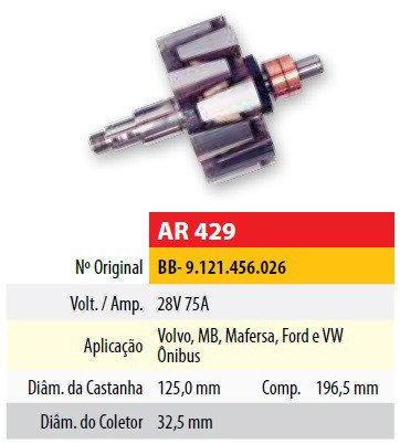Imagen de ROTOR 24V 105AMP MERCEDES BENZ SERIE 400 (125X32,5X196,5)