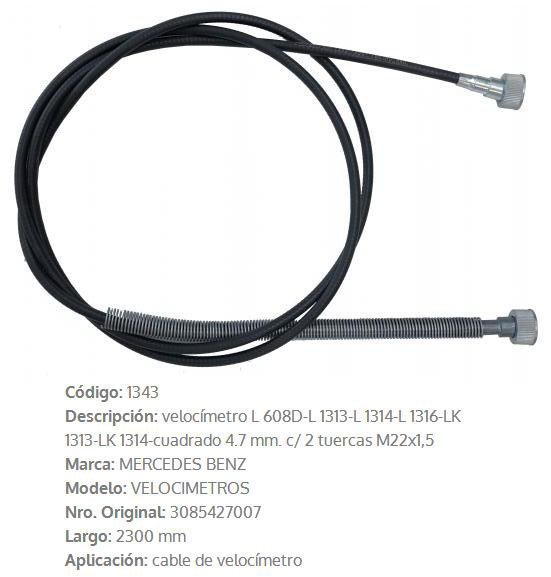 Imagen de CABLE CUENTA KILOMETRO MERCEDES BENZ L608D/1313/1314/1316