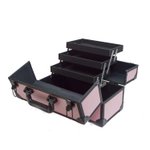 Imagen de Maletin con Reparticiones Rosa+Negro 35x18x23.5