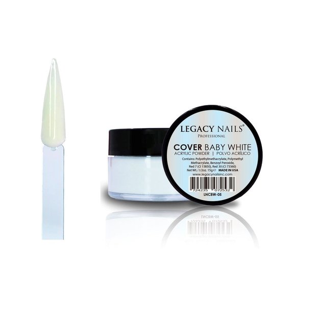 Imagen de Polvo Acrilico Legacy Nails Cover Baby White 15 gr