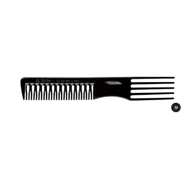 Imagen de Peine Ahuecador Curvado Negro 19cm Eurostil
