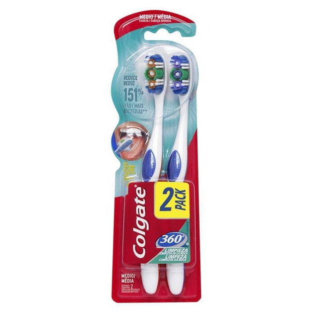 Imagen de Cepillo Dental Colgate 360 Medio x2