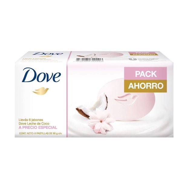 Imagen de Jabon Dove 90 g Pack 6 unidades Leche de Coco
