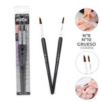 Imagen de Pinceles para Uñas Evok N°8 y N°10