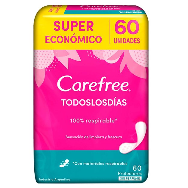 Imagen de Protectores Diarios Carefree Todos los Dias sin Perfume 60 u