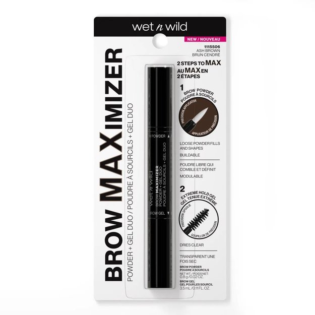 Imagen de Maximizador de Cejas Wet N Wild Polvo + Gel Duo Ash Brown