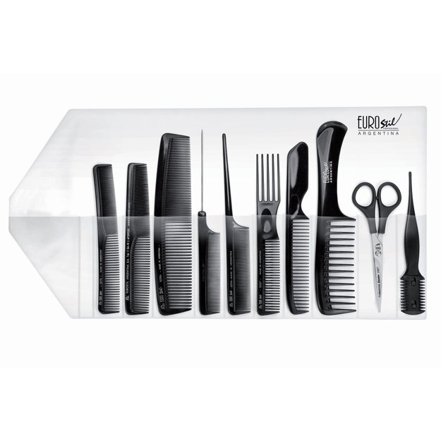 Imagen de Estuche para Peluqueria 8 Peines + Navaja + Tijera