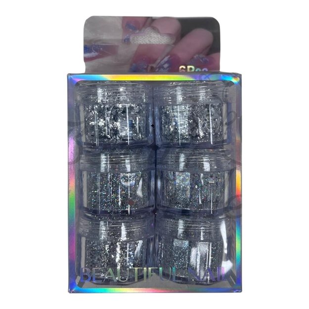 Imagen de Decoraciones de Uñas Mixtas Plateado Beauty Style