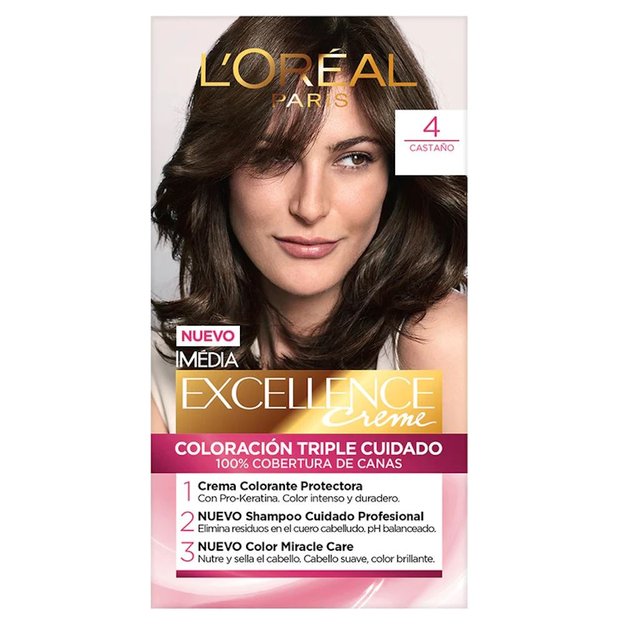 Imagen de Tinta Loreal Excellence Nº4 Castaño