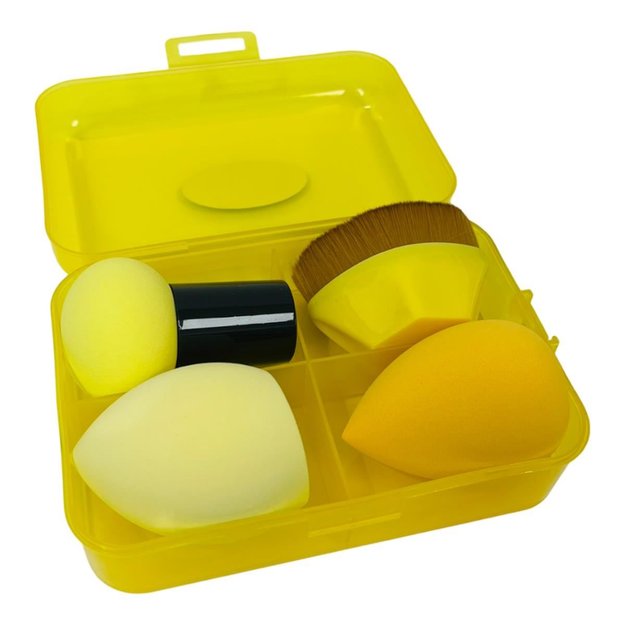 Imagen de Set Esponjas y Brocha Kabuki para Maquillar Beauty Style