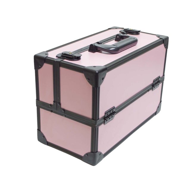 Imagen de Maletin con Reparticiones Rosa+Negro 35x18x23.5